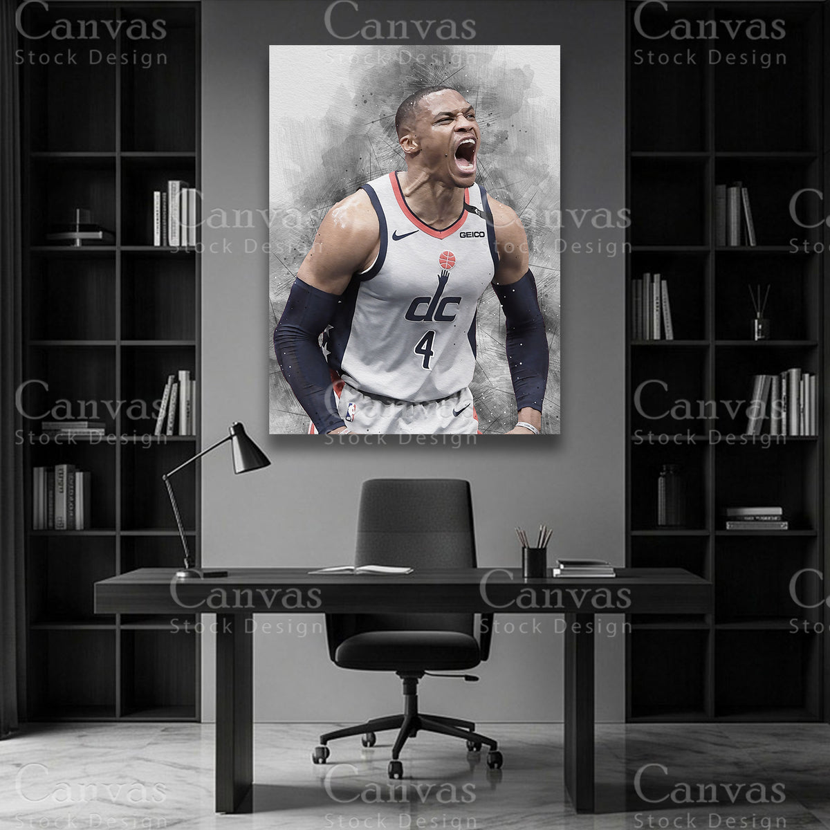 Russell Westbrook premium NBA wall art