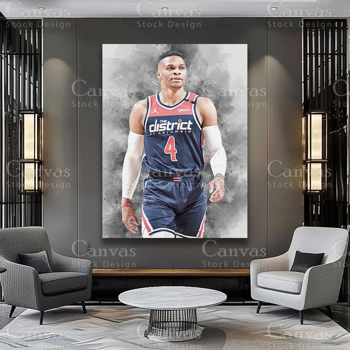 Russell Westbrook premium basketball wall art