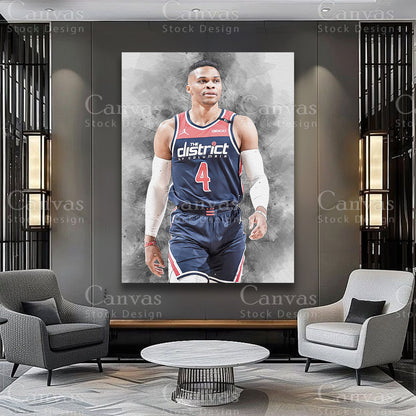 Russell Westbrook premium basketball wall art