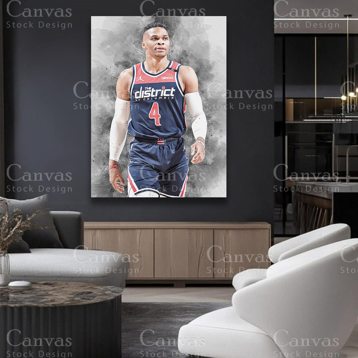 Russell Westbrook premium matte cotton canvas art