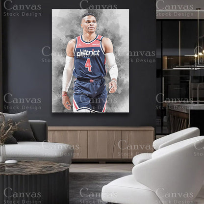 Russell Westbrook premium matte cotton canvas art