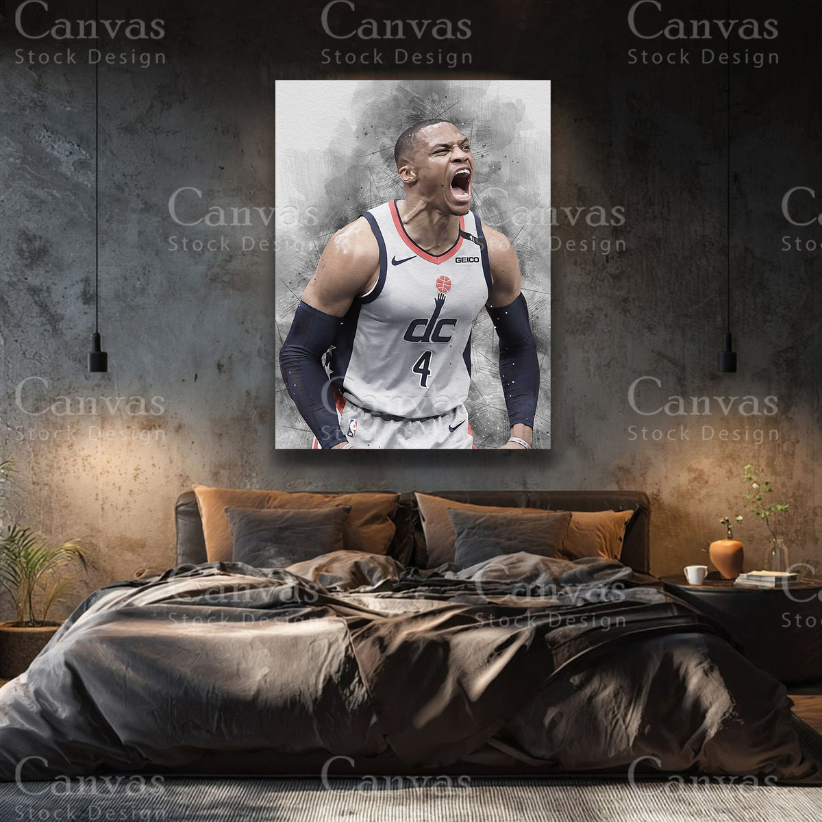 Russell Westbrook premium matte cotton canvas artwork