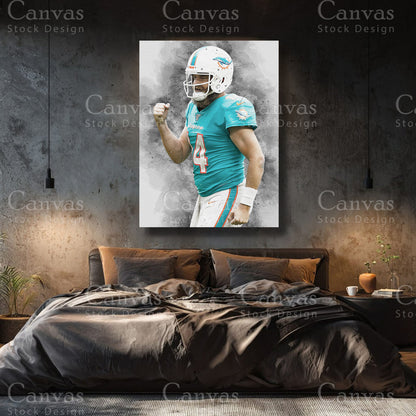 Ryan Fitzpatrick premium NFL canvas with black floating frame