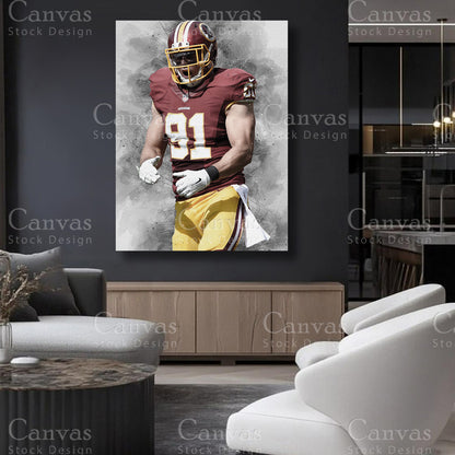 Ryan Kerrigan statement football canvas artwork
