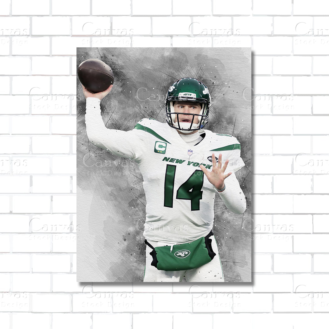 Sam Darnold Canvas Wall Art – NFL Quarterback Poster