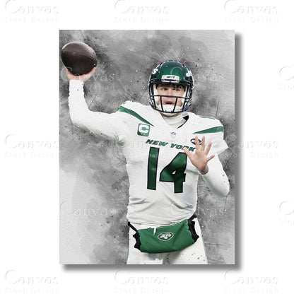 Sam Darnold Quarterback NFL Canvas Wall Art