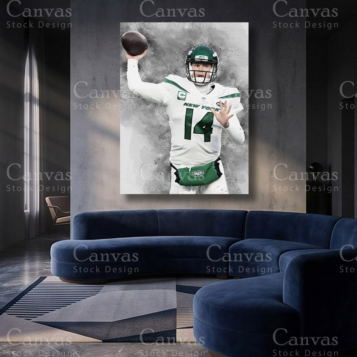Sam Darnold premium football canvas artwork