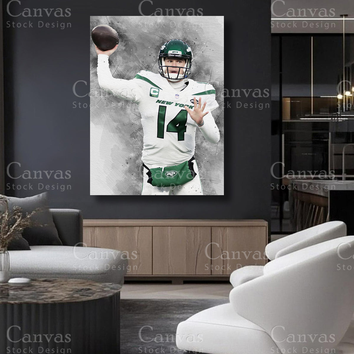 Sam Darnold statement quarterback canvas artwork