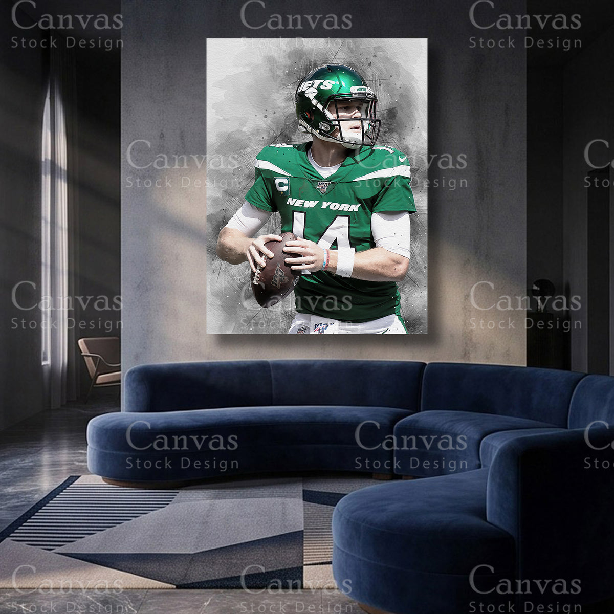 Sam Darnold NFL canvas artwork