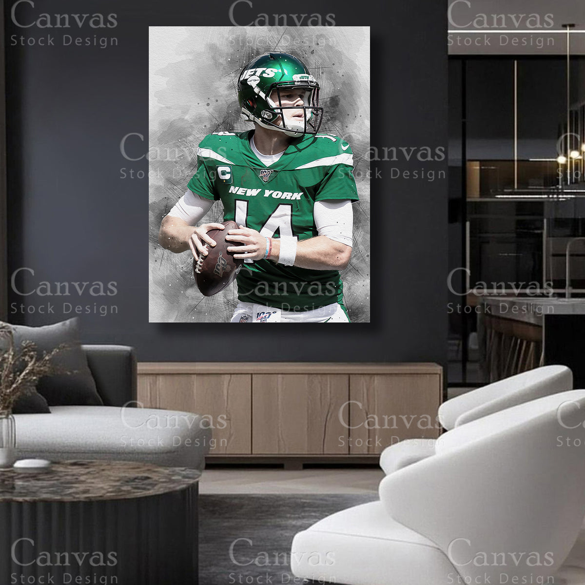 Sam Darnold statement football artwork