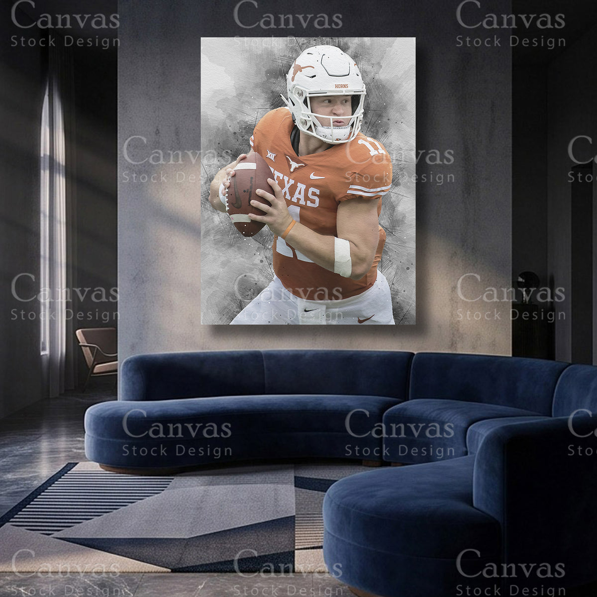 Sam Ehlinger NFL canvas artwork