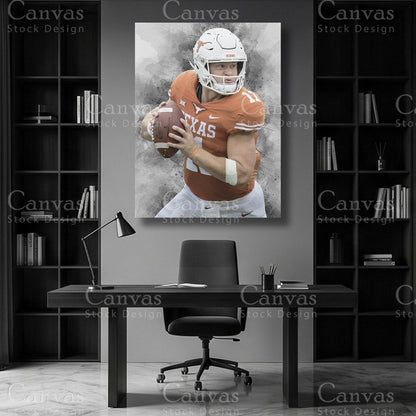 Sam Ehlinger quarterback wall art