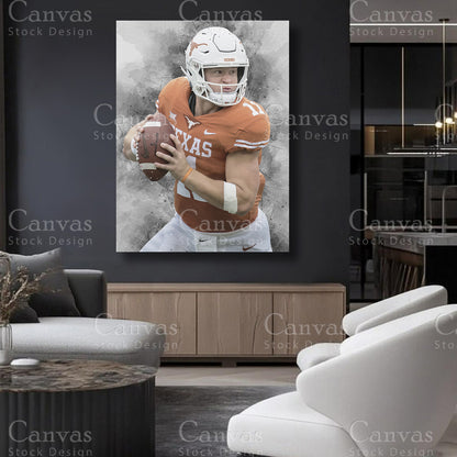 Sam Ehlinger statement football canvas artwork