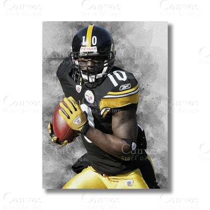 Santonio Holmes Signature Football Canvas Wall Art