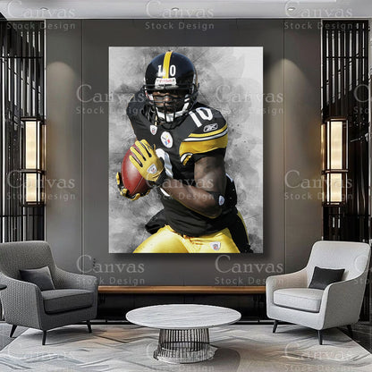 Santonio Holmes wide receiver artwork on premium canvas