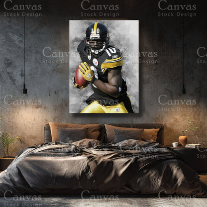 Santonio Holmes premium NFL canvas with black floating frame