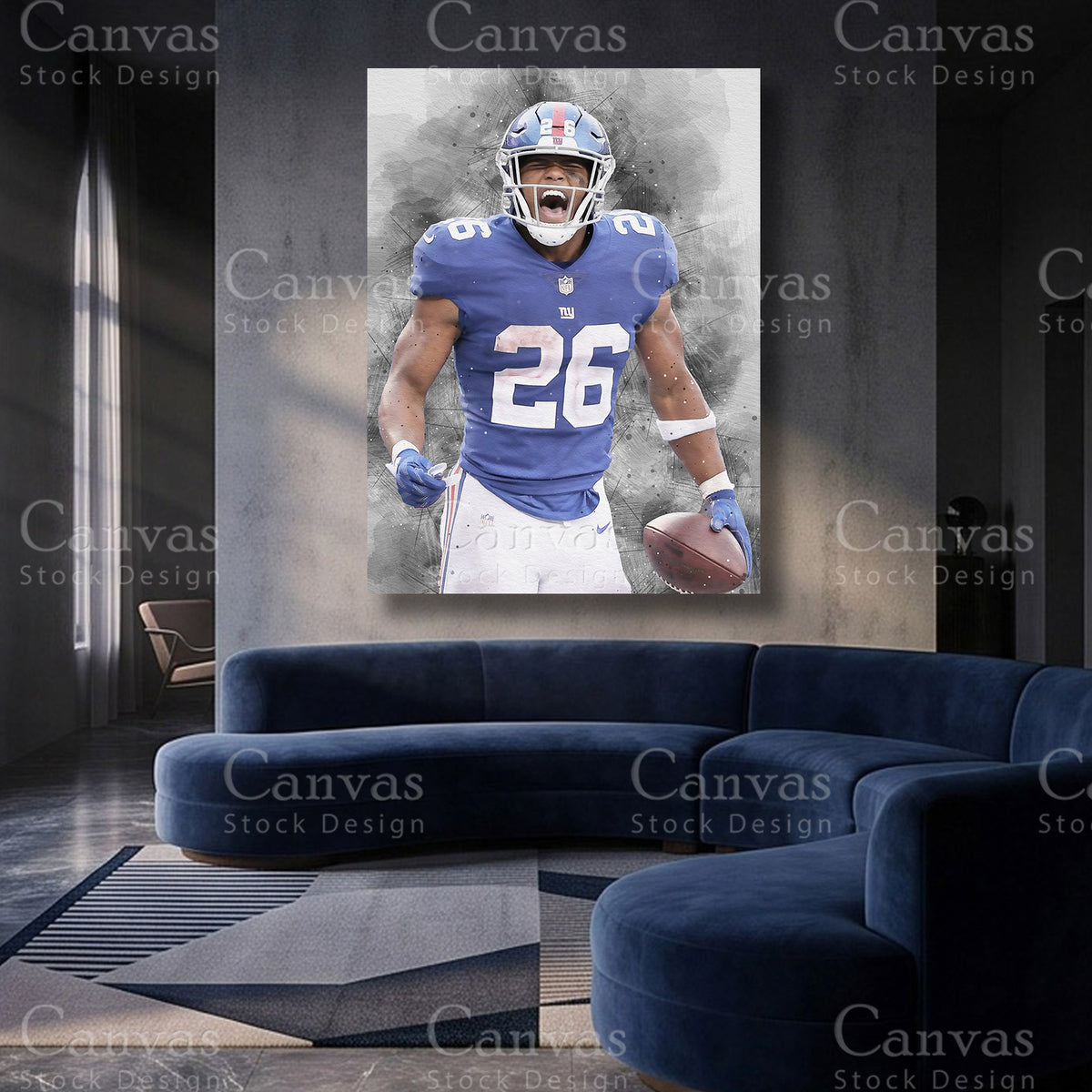 Saquon Barkley NFL canvas artwork
