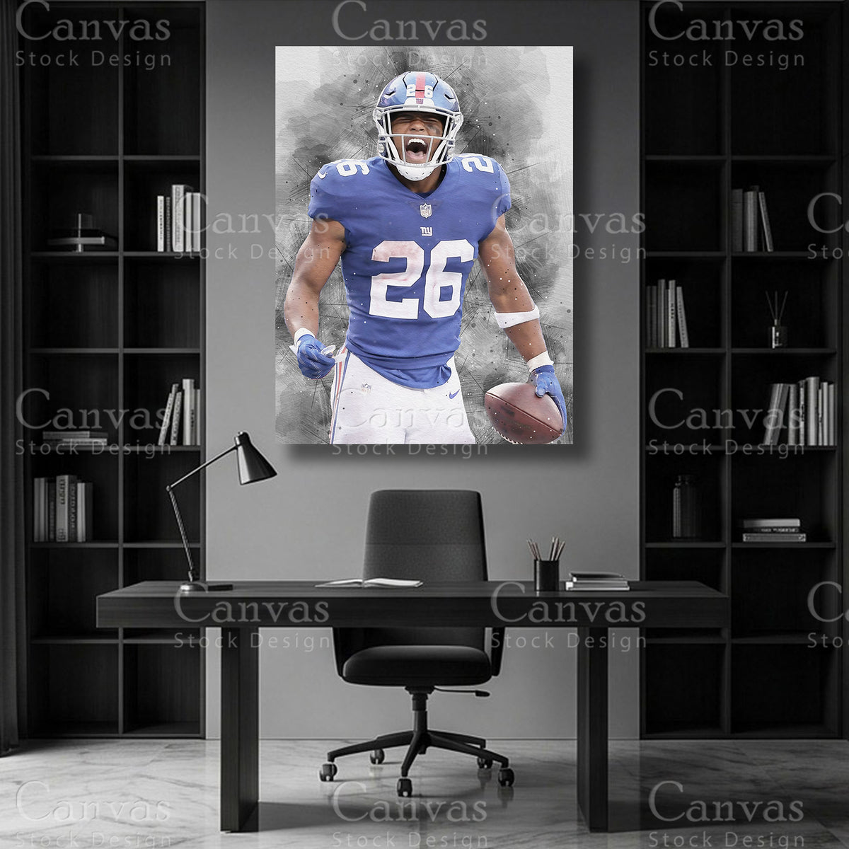 Saquon Barkley running back wall art
