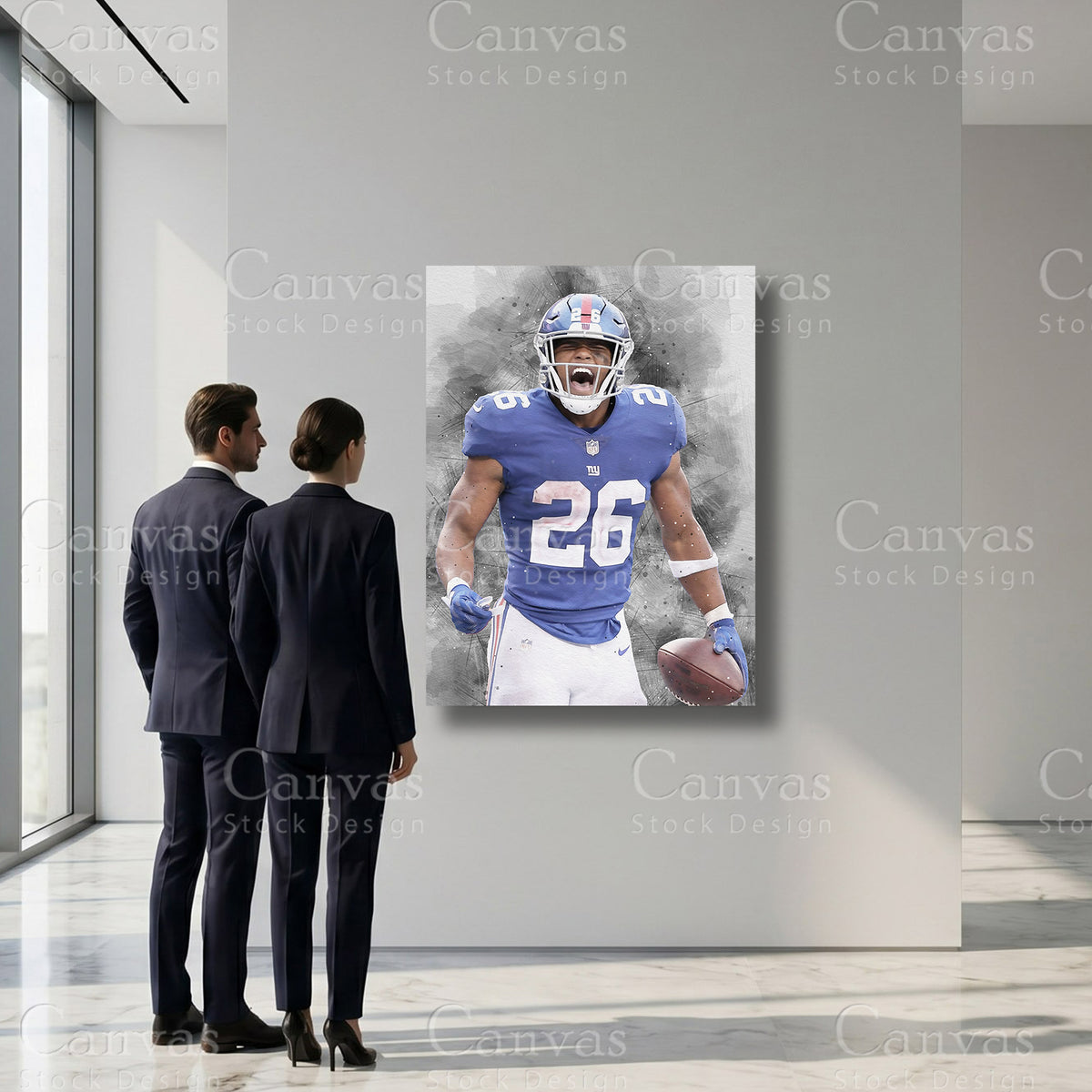 Saquon Barkley professional football sports artwork