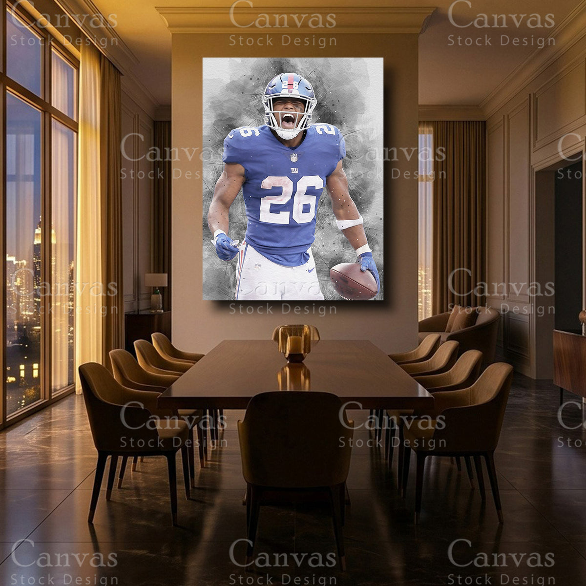 Saquon Barkley luxury NFL wall decor