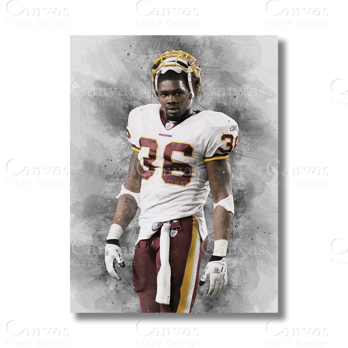Sean Taylor Defensive Football Canvas Wall Art