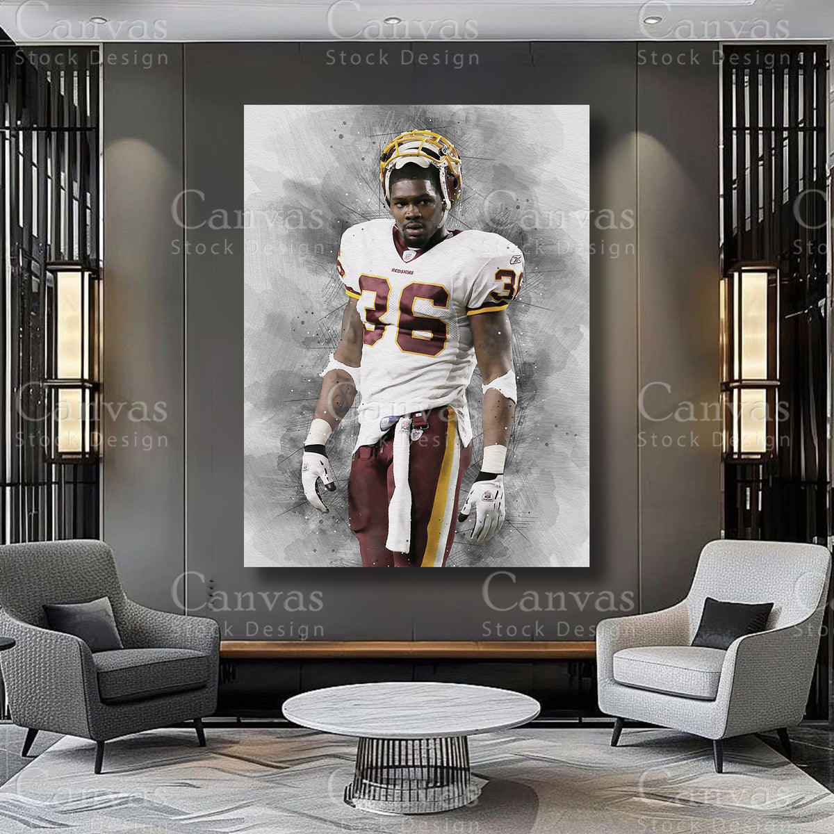 Sean Taylor defensive athlete artwork on premium canvas