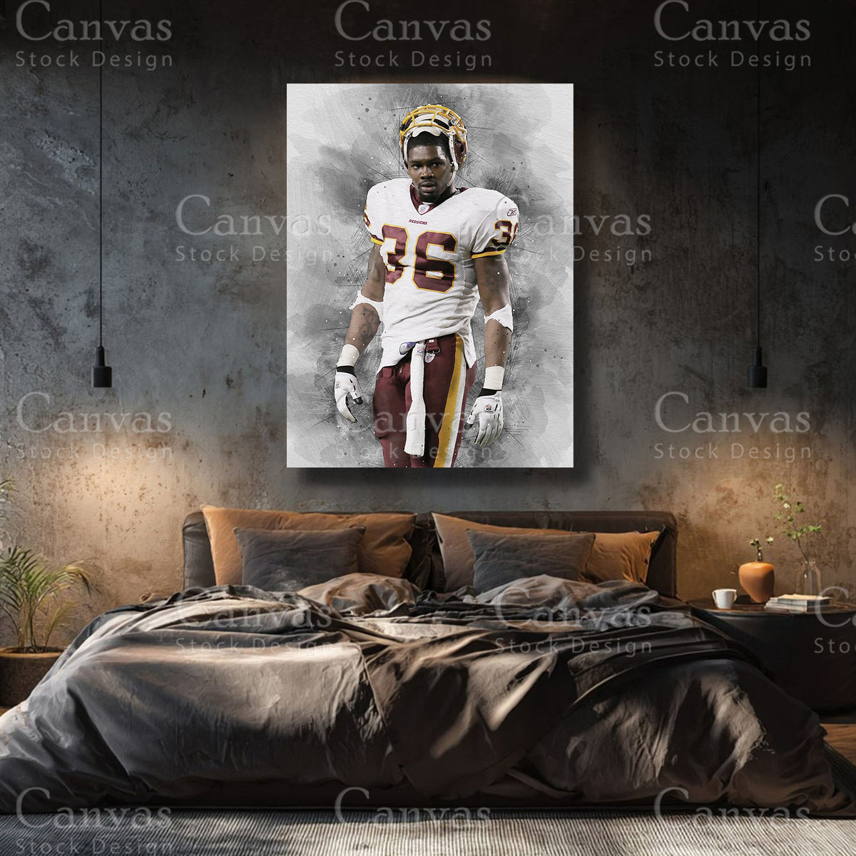 Sean Taylor premium NFL canvas with black floating frame