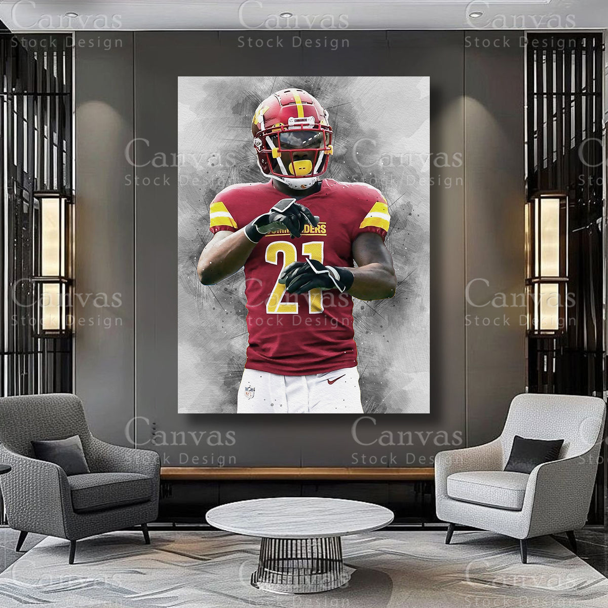 Sean Taylor defensive athlete artwork on premium canvas