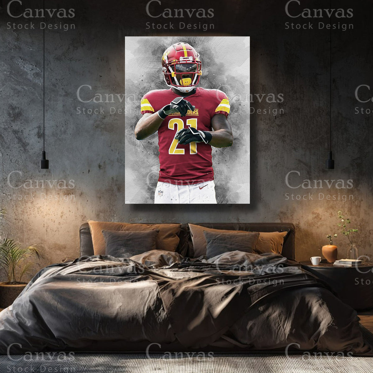 Sean Taylor premium NFL canvas with black floating frame