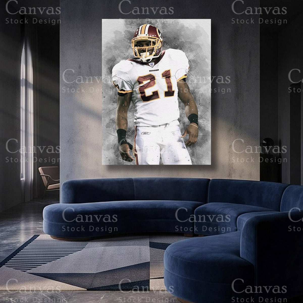 Sean Taylor premium football canvas artwork