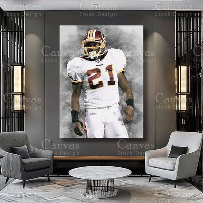 Sean Taylor defensive football artwork on premium canvas