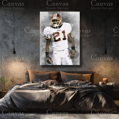 Sean Taylor NFL canvas artwork with black floating frame