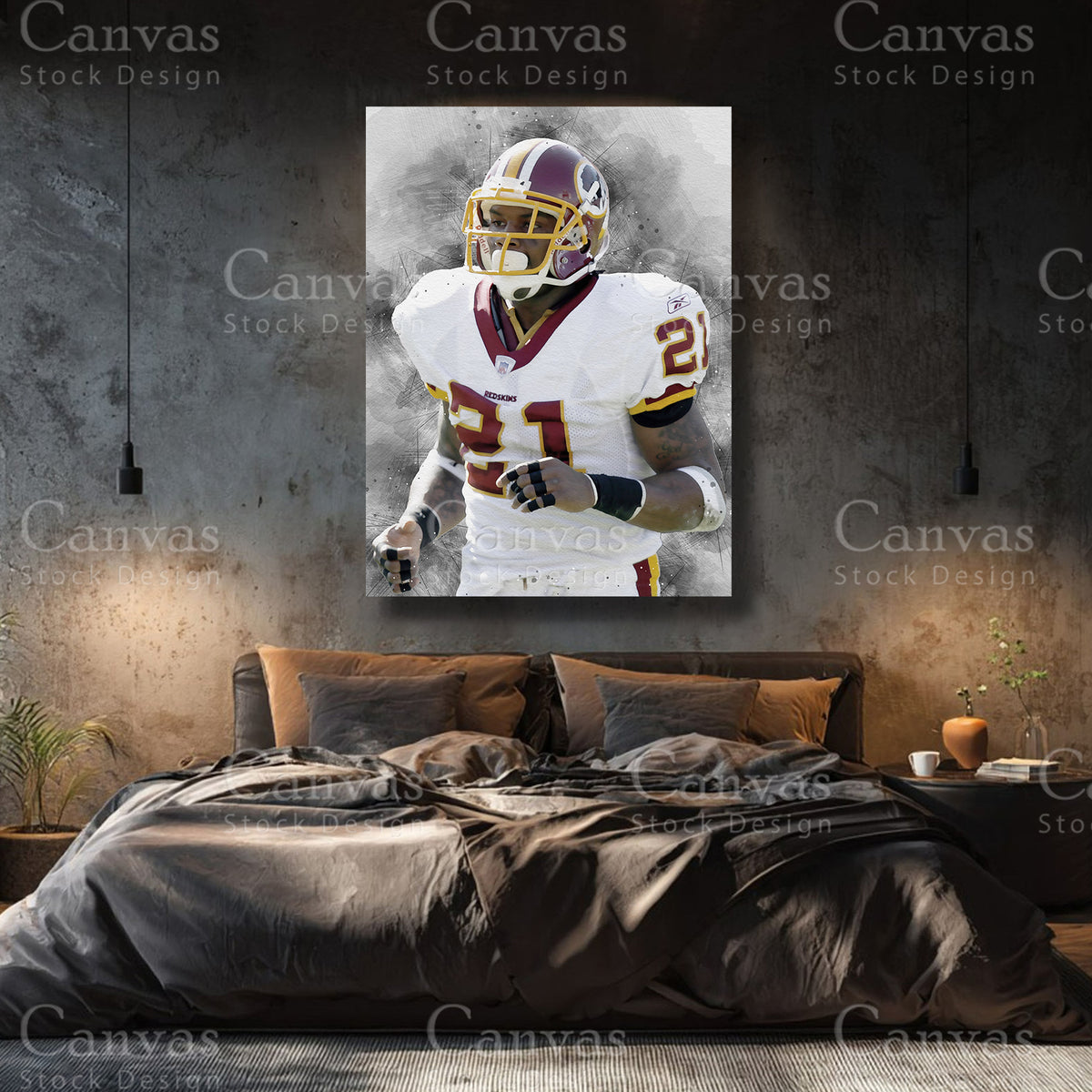 Sean Taylor premium canvas with black floating frame