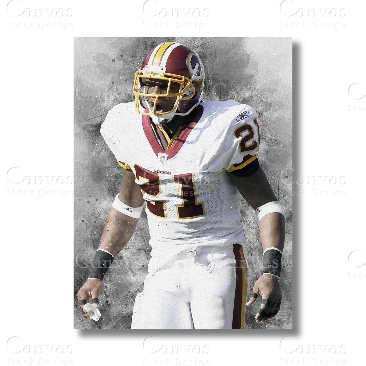 Sean Taylor Signature Safety Canvas Wall Art