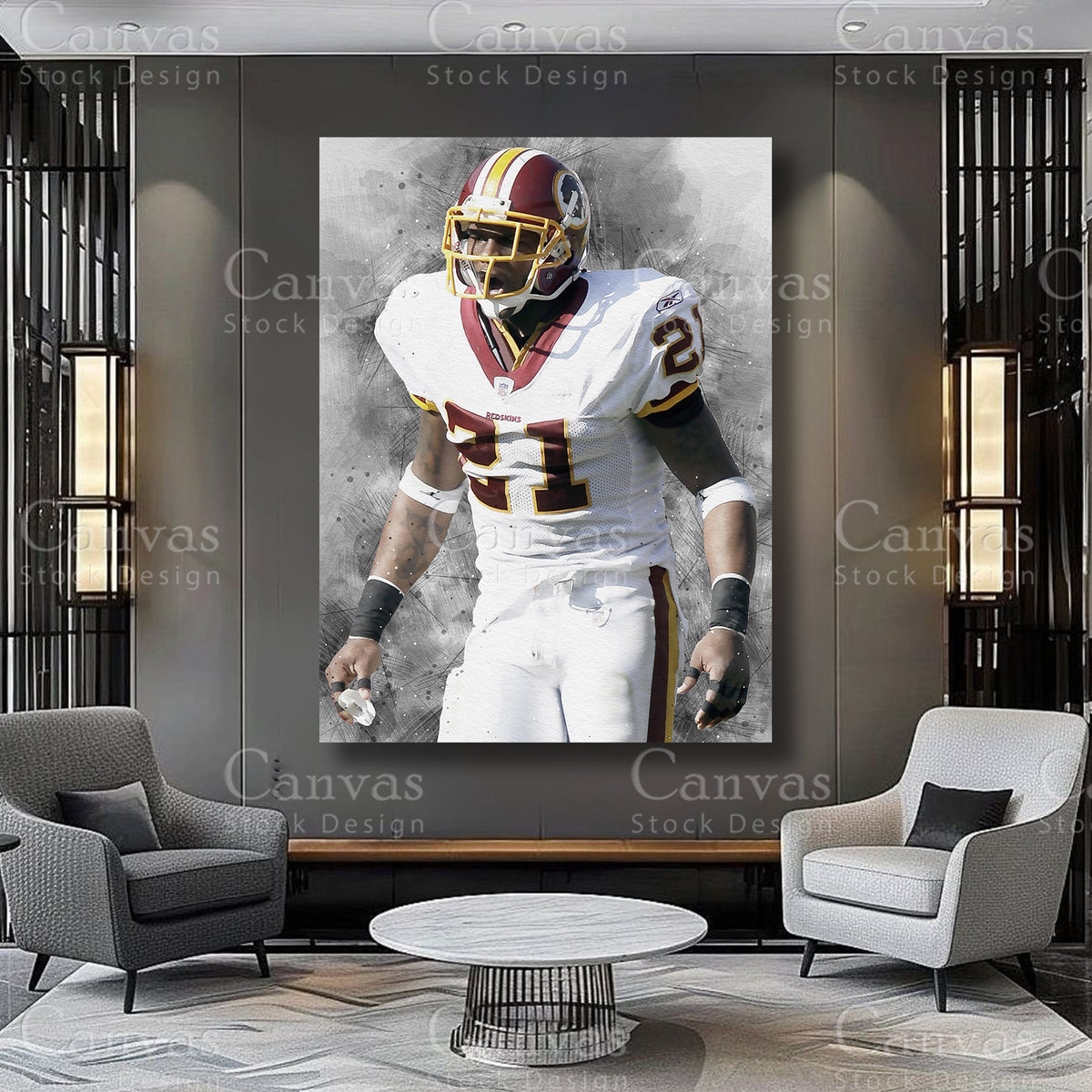 Sean Taylor athlete artwork on premium canvas