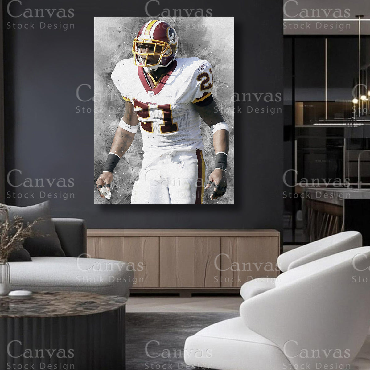 Sean Taylor statement defensive canvas artwork