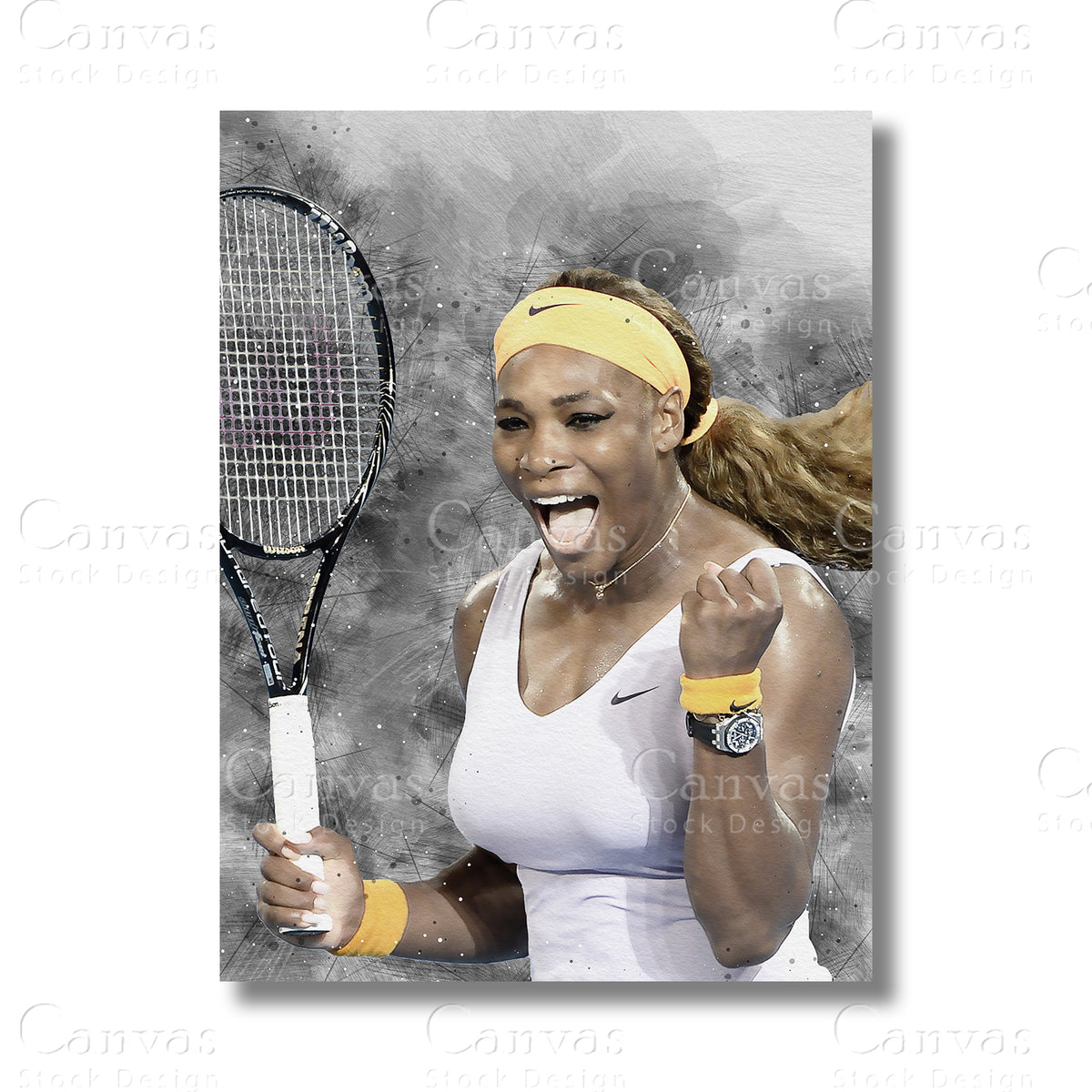 Serena Williams Grand Tennis Canvas Wall Art