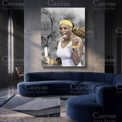 Serena Williams Tennis Canvas Artwork