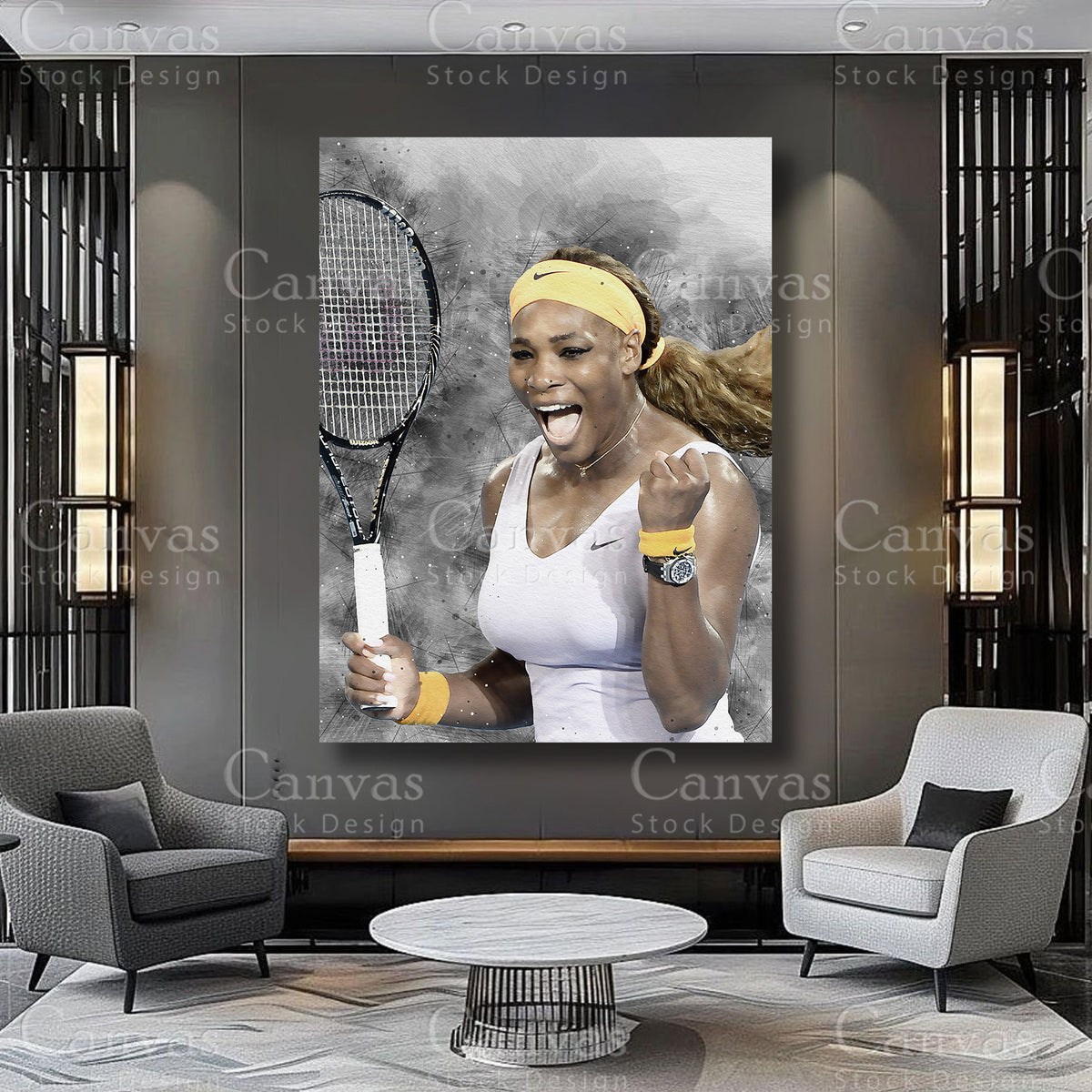 Serena Williams Athlete Canvas Wall Art