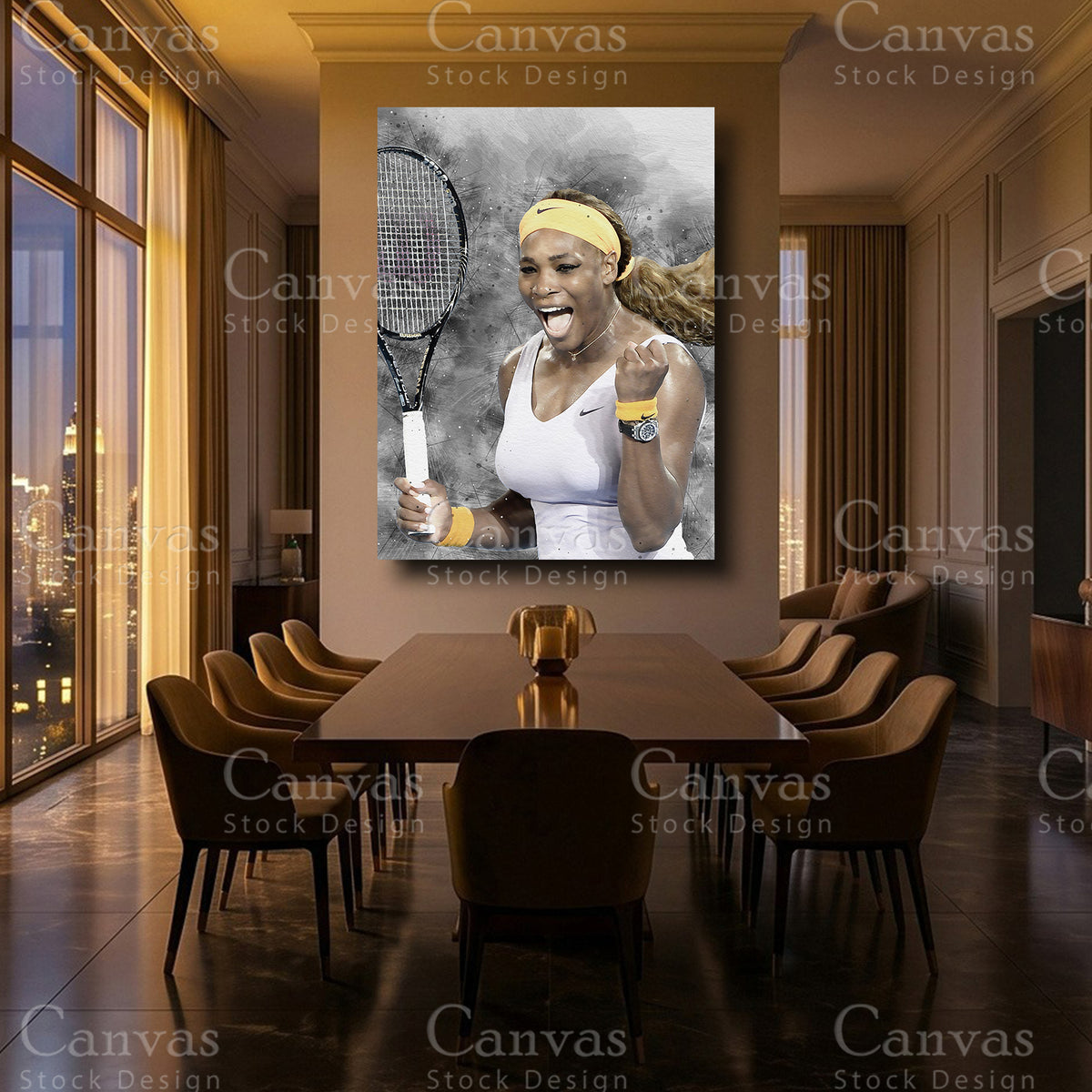 Serena Williams Luxury Tennis Wall Art
