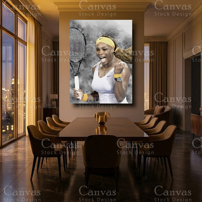 Serena Williams Luxury Tennis Wall Art