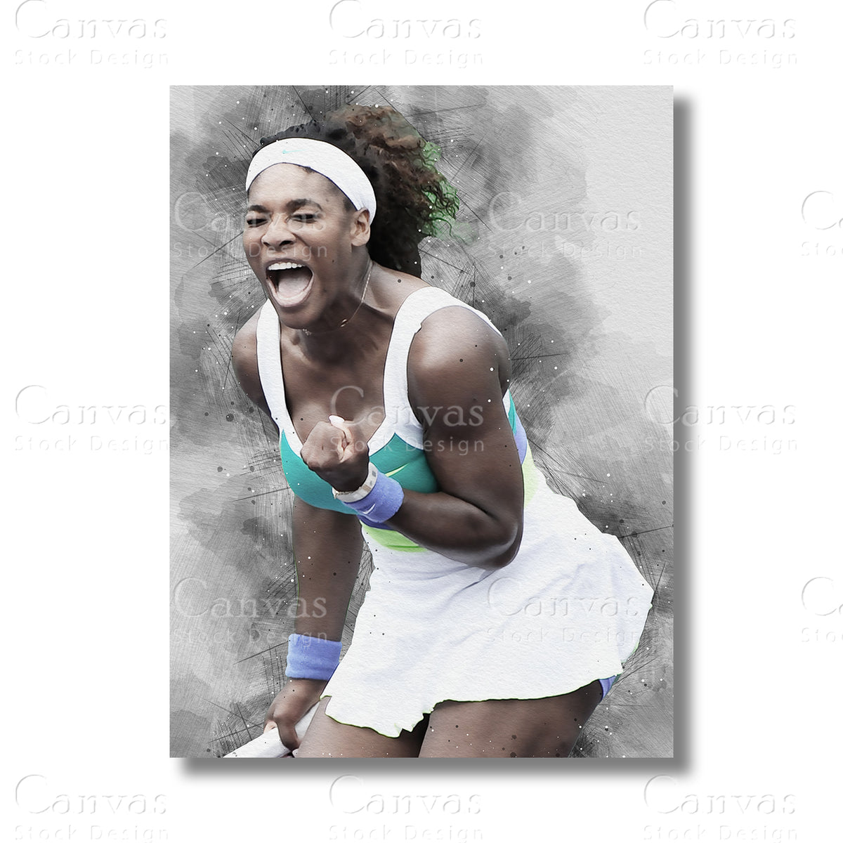 Serena Williams Iconic Tennis Canvas Wall Art