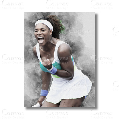 Serena Williams Iconic Tennis Canvas Wall Art