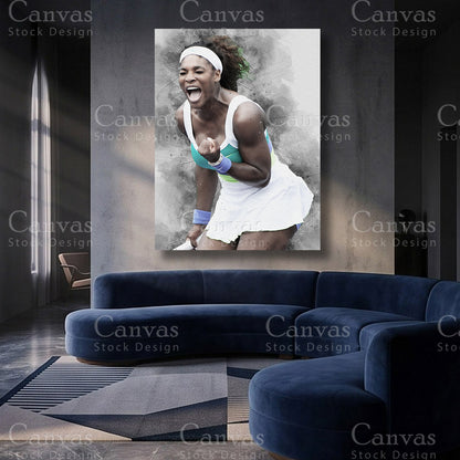 Serena Williams Tennis Canvas Artwork