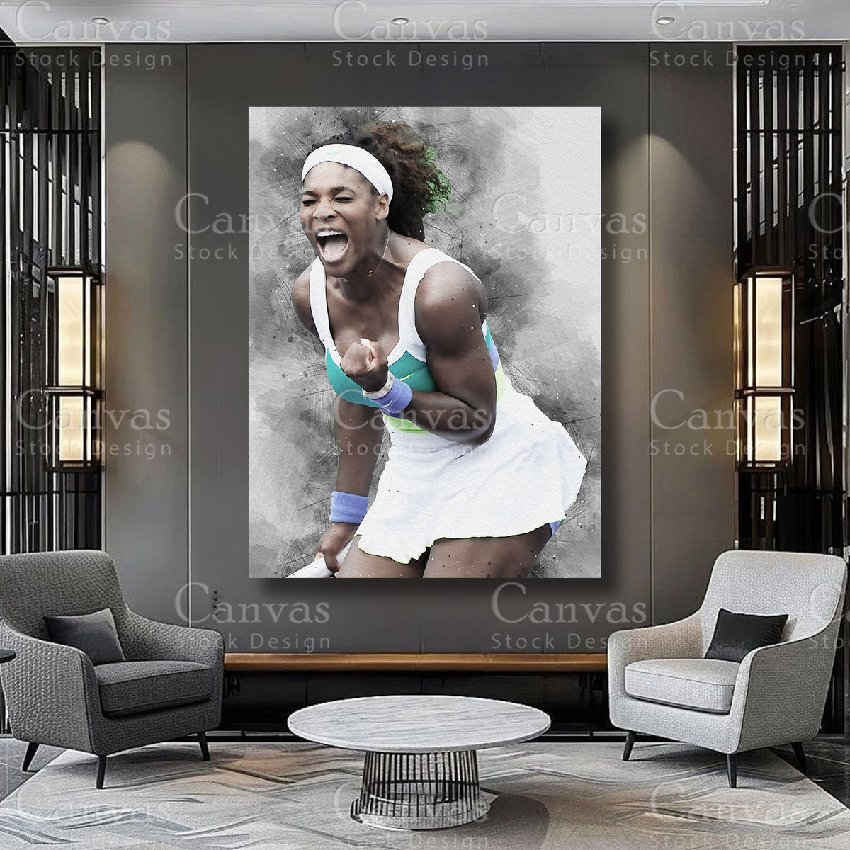 Serena Williams Athlete Canvas Wall Art
