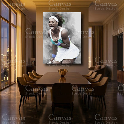 Serena Williams Luxury Tennis Wall Art
