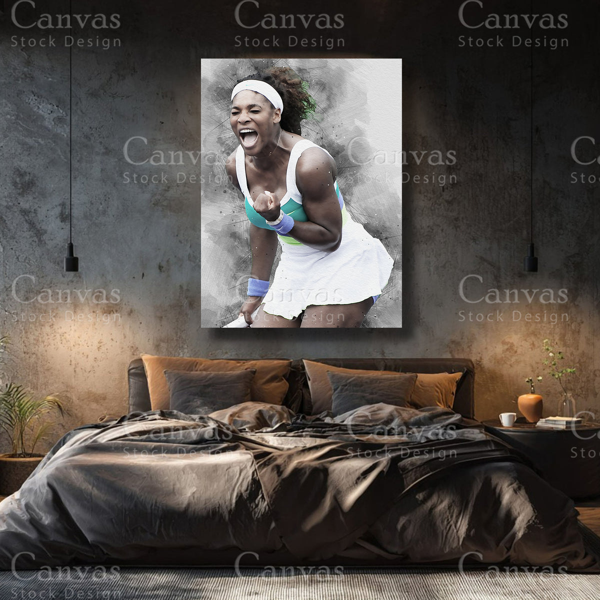 Serena Williams Statement Tennis Canvas Wall Art
