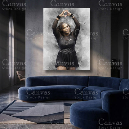 Serena Williams premium tennis canvas artwork