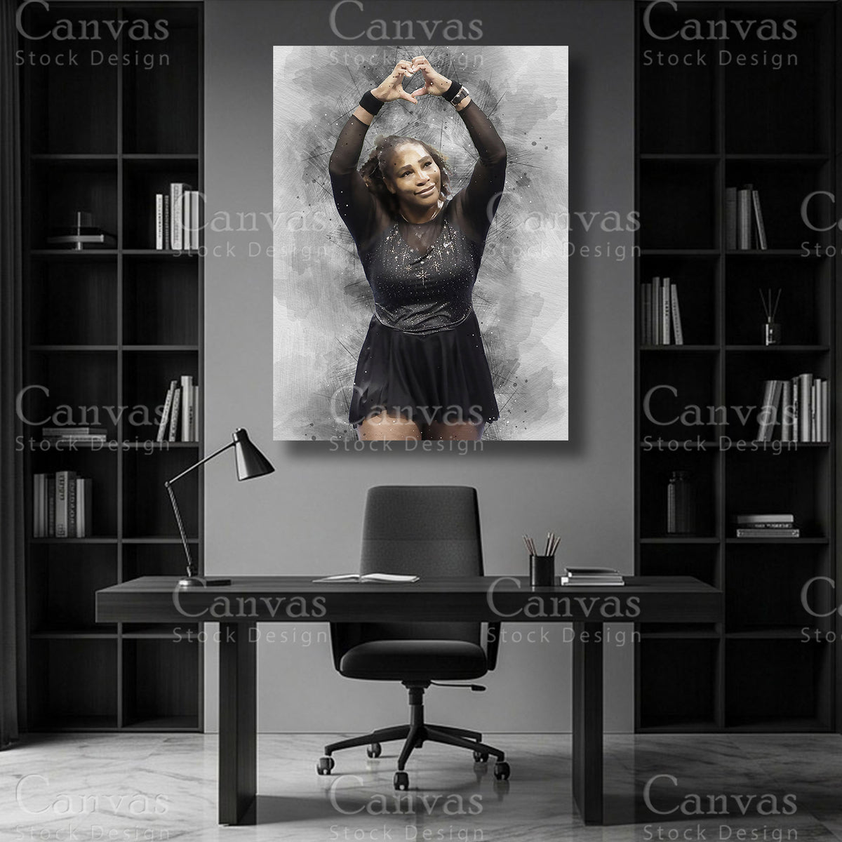 Serena Williams tennis player wall artwork