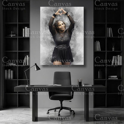 Serena Williams tennis player wall artwork